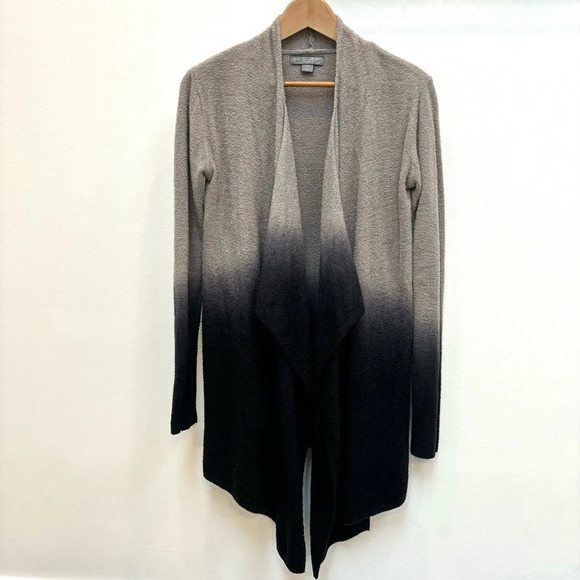 Barefoot Dreams Cozy Chic Lite Calypso Waterfall Cardigan Ombre Pewter Black S/M - Picture 3 of 11
